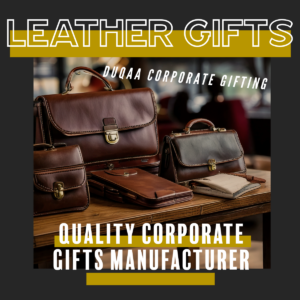 Duqaa.com is the leading manufacturer and exporter of premium leather corporate gifts. Made from genuine leather, PU leather, and eco-friendly materials, Duqaa’s luxury leather gifts are perfect for client appreciation and business gifting. With custom engraving options and global shipping, Duqaa ensures your corporate gifts are unique and impactful.